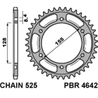 PBR ЗІРОЧКА ЗАД 4642 38 C45 KTM 1290 SUPERDUKE (13-'20) (LANC. 525) (JTR893.38) (СТАЛЬ HARTOWANA)