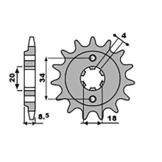ПЕРЕДНЯ ЗІРКА GROSSKOPF CHT 2046 14 HONDA CA 125 '95-01', CB/CBX/CM/CMX 250 '83-16' (204614JT) (LANC. 520)