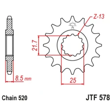 ПЕРЕДНЯ ЗІРКА JR CHT 585 14 KAWASAKI ZX-6R/RR '07-17, YAMAHA XTZ 750 '90-'98 (58514JT) (LANC. 520) (-2)