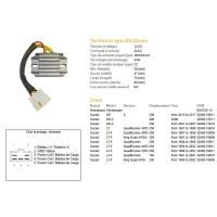 DZE РЕГУЛЯТОР НАПРУГИ SUZUKI LT160 89-04, LTF250 88-02, LTF300 KING QUAD 99-02 (SH572E-12) (ESR136)