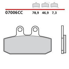 BREMBO 2026/06 КОЛОДКИ ДИСКОВІ ТОРМОЗНІ KH256 / KH113 ROAD / SCOOTER КАРБОН CERAMIC CC (POLMETALICZNE) (ECE R90)