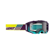 LEATT (НОВИНКА 2023) ОКУЛЯРИ VELOCITY 5.5 GOGGLE INDIGO LIGHT GREY 58% - КОЛІР FIOLETOWY/NIEBIESKI/ZOLTY FLUO ХВІРТКА DYMIONE ЗЕРКАЛО СІРИЙ КОЛІР