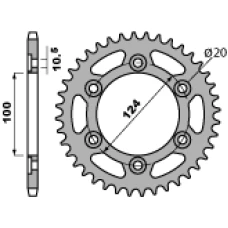 ЗАДНЯ ЗІРКА PBR 1027 38 C45 DUCATI MONSTER 750 96-98, 900 I.E. 02 (LANC. 520) (JTR735.38)
