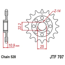ПЕРЕДНЯ ЗІРКА JR CHT 2145 17 APRILIA 450/550 RXV-SXV 06-12 (214517JT) (LANC.520) ПІД ЗАМОВЛЕННЯ