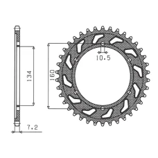 SUNSTAR ЗІРОЧКА ЗАД 4405 46 HONDA CBR 600F SPORT '01-'02 (JTR1307.46) (LANC. 525) (440546JT)