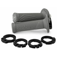 DOMINO ПЕРЕМИКАЧІ (GRIPY) ВИКЛЮЧЕНИЙ ROAD D-LOCK (Z ADAPTERAMI ROLGAZU - KTM, HUSQVARNA, GASGAS, HONDA, KAWASAKI, SUZUKI, YAMAHA) КОЛІР СІРИЙ