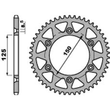 ЗАДНЯ ЗІРКА PBR 899 39 C45 KTM SX/MXC/EXC 200 '98-'14, SX/EXC 150 '10-'22, EXC 125 '91-'16 (JTR897.39) (LANC. 520)