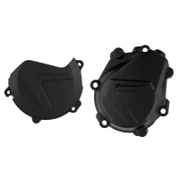 POLISPORT КОМПЛЕКТ ЗАХИСТ КРИШКИ (DEKLA) ГЕНЕРАТОР І ЗАХИСТ КРИШКИ КОМПЛЕКТА СЦЕПЛЕННЯ KTM EXC-F/XC-F 450 '16-'22; HUSQVARNA FC 450 '16-'18 КОЛІР ЧОРНИЙ (846700001+8460400001)
