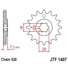 JT ЗІРОЧКА ПЕРІД 422 10 KAWASAKI KSF/KXF 80 '03-06', SUZUKI LT 80 '89-06' (42210JT) (LANC. 520)