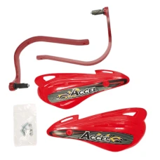 ACCEL КРИШКИ RAK (РУЧКА) Z КРІПЛЕННЯМ АЛЮМІНІЙ ATV (22+28MM) (ALU-CZERWONY, PLASTIK-CZERWONY)