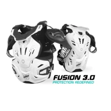 LEATT (2022/2023) ЗАХИСТ КЛІТКИ ГРУДНОЇ Z ЗАХИСТ SZYI / KARKU NECK BRACE МОДЕЛЬ FUSION ЖИЛЕТ 3.0 WHITE КОЛІР БІЛИЙ РОЗМІР S/M