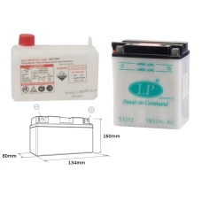 LANDPORT АКУМУЛЯТОР YB12AL-A2 12V 12AH 135X81X161 (GB12ALA) OBSLUGOWY - ELEKTROLIT OSOBNO (4) UE2019/1148