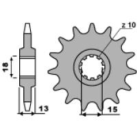 ЗІРОЧКА ПЕРЕДНЯ PBR CHT 2081 13T 428 FANTIC