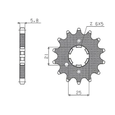 ПЕРЕДНЯ ЗІРКА SUNSTAR CHT 569 14 KAWASAKI KX 250 '87-'98, YAMAHA YZ 250 '77-'98 (JTF569.14) (LANC. 520) (56914JT)