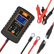 BIKETEC INTELIGENTNA МІНІ ЗАРЯДНИЙ ПРИСТРІЙ / ВИПРЯМЛЮВАЧ  DO АКУМУЛЯТОР MOTOCYKLOWYCH, АВТОМОБІЛЬНИХ, SKUTEROWYCH I QUAD Z AKCESORIAMI 6V/12V VVRLA, AGM, VLA, SLA, EFB, WET, GEL, LEAD-ACID (EL)