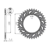 SUNSTAR ЗІРОЧКА ЗАД 4366 39 DUCATI MONSTER 1000 '03-'05 (JTR745.39)* (LANC. 525) (436639JT)