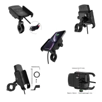 BIKETEC КРОНШТЕЙН ДЛЯ МОТОЦИКЛА Z ЗАРЯДНИЙ ПРИСТРІЙ INDUKCYJNA NA ТЕЛЕФОН  ЗІБРАНАNA КЕРМА АБО ДЗЕРКАЛО ВИД: R9W-METAL WIRELESS