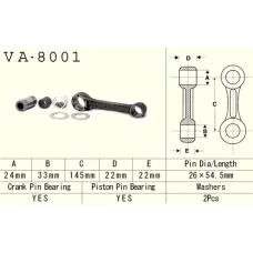 VESRAH ШАТУН KAWASAKI KX 500 (KX500) '85-'04 (VA8001) (MADE IN JAPAN)