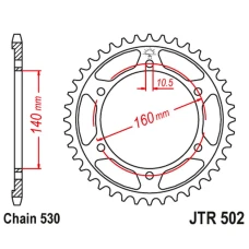 ЗАДНЯ ЗІРКА JR 502 46 KAWASAKI ZZR1100 '90-'01(+1), GPX 750R '86-'88 (-1) (50246JT) (LANC.530)