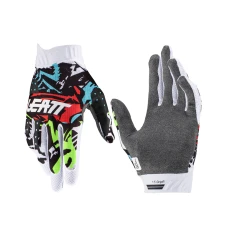 LEATT (НОВИНКА 2023) РУКАВИЦІ MOTO 1.5 GRIPR JUNIOR GLOVE ZEBRA КОЛІР CZARNY/NIEBIESKI/CZERWONY/BIALY РОЗМІР XS