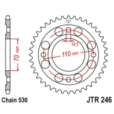 JT ЗІРОЧКА ЗАД 246 36 HONDA CB 400N '79-'80(24636JT) (LANC.530)