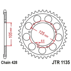 JT ЗІРОЧКА ЗАД APRILIA RX 125 E4 '18-19 (JTR1135.62)* (LANC. 428)