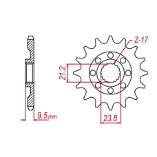 ПЕРЕДНЯ ЗІРКА GROSSKOPF CHT 2133 13 SUZUKI RMZ 450 '05-'12, RMX 450 '10-'19 (JTF1441.13)