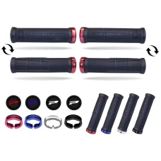 PROGRIP ПЕРЕМИКАЧІ PG995 ATV / JET SKI / MTB (22+22MM, DL. 120MM) КОЛІР ЧОРНИЙ Z СИНЯ БЛОК LOCK-ON (995-356)