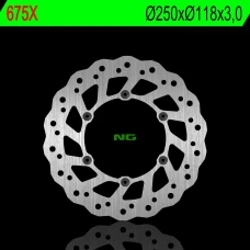 NG ДИСК ТОРМОЗНИЙ ПЕРІД SUZUKI RM/RMZ 250/DRZ, YAMAHA YZ/YZF/WR 02-19 (250X118X3) (6X6,5MM) WAVE - ЗАМІНЮЄ NG854