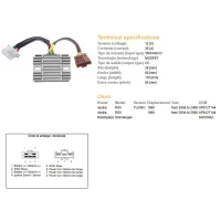 DZE РЕГУЛЯТОР НАПРУГИ APRILIA RSV1000 04-08, TUONO 1000 06-09 (SH579GA) (AP8127144) (ESR549)
