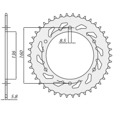 SUNSTAR ЗІРОЧКА ЗАД 3552 47 BMW F650 APRILIA PEGASO 650 '92-'04 (JTR5.47) (LANC. 520) (355247JT)