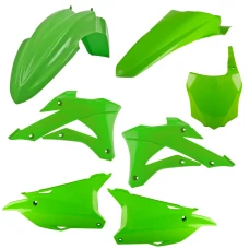 POLISPORT КОМПЛЕКТ ПЛАСТІКОВ KAWASAKI KX 85 '22-'24; KX 100 '22-'24; KX 112 '22-'24 W КОМПЛЕКТІ TABLICA ПЕРІД (8662900001) КОЛІР ZIELONO БІЛИЙ OEM