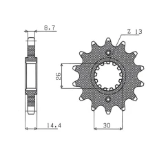 ПЕРЕДНЯ ЗІРКА SUNSTAR CHT 339 16 HONDA VFR 800 '02-'14 (JTF339.16) (LANC. 530) (33916JT)