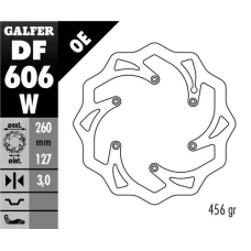 GALFER ДИСК ТОРМОЗНИЙ ПЕРІД KTM SX/EX, HUSABERG,HUSQVARNA,GAS GAS WAVE (260X127X3MM) (УЗОР OEM KTM)