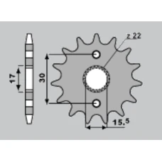 ПЕРЕДНЯ ЗІРКА JR CHT 332 14 HONDA CR 80/85 (JTF1256.14)