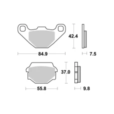 SBS BRAKEPADS SINTERED ЗАДНЬОЇ