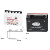 LANDPORT АКУМУЛЯТОР YTX4L-BS 12V 3AH 114X71X86 (YT4LBS) BEZOBSLUGOWY - ELEKTROLIT OSOBNO (8) UE2019/1148