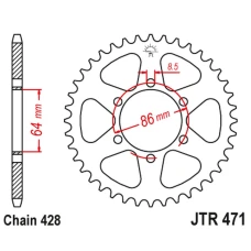 ЗАДНЯ ЗІРКА JR 471 45 KAWASAKI KE 125 '76-87', KE 175 '76-78' (47145JT) (LANC.428)