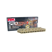 RK ЛАНЦЮГ ПРИВІДНИЙ (MOTOCROSS) 520MXZ5-120 ЗАСТІБКА (CL) W КОМПЛЕКТІ КОЛІР ЗОЛОТИЙ