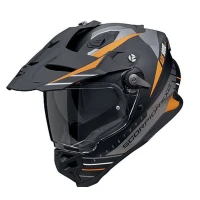 МОТОШОЛОМ SCORPION  DUAL ENDURO / ADVENTURE ADF-9000 AIR FEAT BLACK/SILVER/ORANGE КОЛІР ЧОРНИЙ/СРІБНИЙ/ПОМАРАНЧЕВИЙ МАТОВИЙРОЗМІР L
