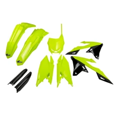 UFO 2024/11 КОМПЛЕКТ ПЛАСТІКОВ (ПОВНИЙ KIT) Z OSLONAMI ТЕЛЕСКОПІЧНИЙ (АМОРТИЗАТОРІВ) SUZUKI RMZ 250 '19-'25, RMZ 450 '18-'25 КОЛІР ЖОВТИЙ FLUO