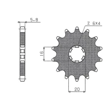 ПЕРЕДНЯ ЗІРКА SUNSTAR CHT 560 14 KAWASAKI KX 65/80/85 (JTF546.14) (LANC. 420) (56014JT)