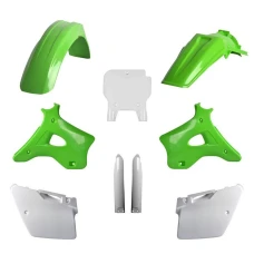 POLISPORT КОМПЛЕКТ ПЛАСТІКОВ (ПОВНИЙ KIT) KAWASAKI KX 125/250 '94-'95 W КОМПЛЕКТІ TABLICA ПЕРІД (8672800002) I КРИШКИ АМОТРТИЗАТОРІВ (8395000001) КОЛІР ЗЕЛЕНИЙ OEM