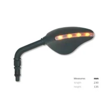 FAR ДЗЕРКАЛО ЛІВА УНІВЕРСАЛЬНІ Z KIERUNKOWSKAZEM СВІТОДІОД  СВІТОДІОД  LED (КОЛІР ЧОРНИЙ) M10X1,25