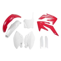 UFO КОМПЛЕКТ ПЛАСТІКОВ (ПОВНИЙ KIT) Z OSLONAMI ТЕЛЕСКОПІЧНИЙ (АМОРТИЗАТОРІВ) HONDA CRF 250R '08-09, КОЛІР OEM '09 (CZERWONY/BIALY)