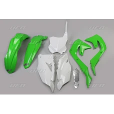 UFO КОМПЛЕКТ ПЛАСТІКОВ KAWASAKI KXF 250 '21, KXF 450 '19-21 КОЛІР OEM (ZIELONY/BIALY/CZARNY) (KA227E999)