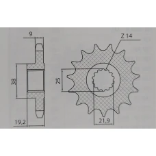 ПЕРЕДНЯ ЗІРКА SUNSTAR CHT 2254 15 DUCATI MULTISTRADA 1200 / S '10-'17 (JTF743.15) (LANC. 530)
