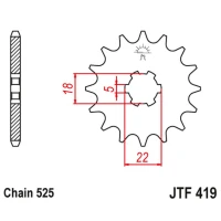 ПЕРЕДНЯ ЗІРКА JR CHT 419 15 SUZUKI GT 250 '73-'78, TS 250 '73-'75 (41915JT) (LANC. 525)