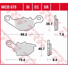 TRW LUCAS ZF КОЛОДКИ ДИСКОВІ ТОРМОЗНІ KH230 SINTER OFFROAD KAWASAKI KLX 125 '03-'06, KMX 125 '99-'03, SUZUKI TR 50 '97-'00, UG 110 '98-'02, AN 125 '95-'00, DR-Z 125 '04-'12, UC 125 EPICURO '99-'02 ПЕРІД