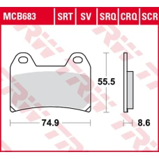 TRW LUCAS ZF КОЛОДКИ ДИСКОВІ ТОРМОЗНІ KH244 SINTER TRACK APRILIA RS 250 '97-, RSV 1000 MILE/R '98-'00, DUCATI 748/800/900/916/996 '97-'03, KTM SMC 625/660/LC4 640 SUPERMOTO '04-'06, SM 690 '07-'10, MOTO GUZZI V11 '01-'06, SPORT 1200 '06-'14, ПЕРІД